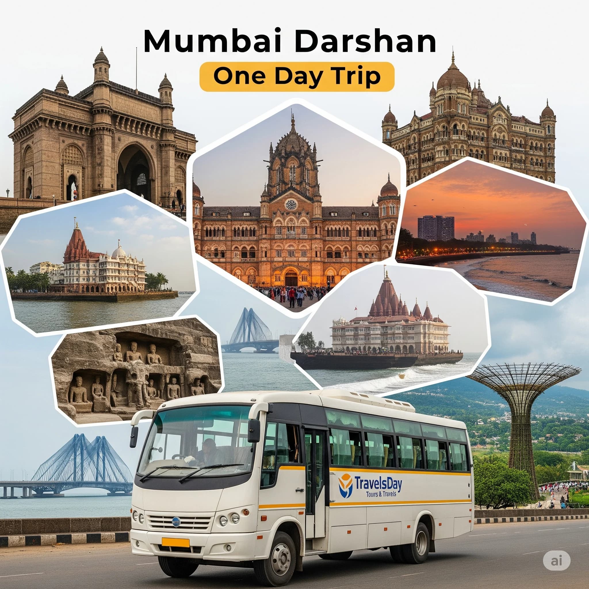 Mumbai city sightseeing from Pune including Gateway of India and Marine Drive