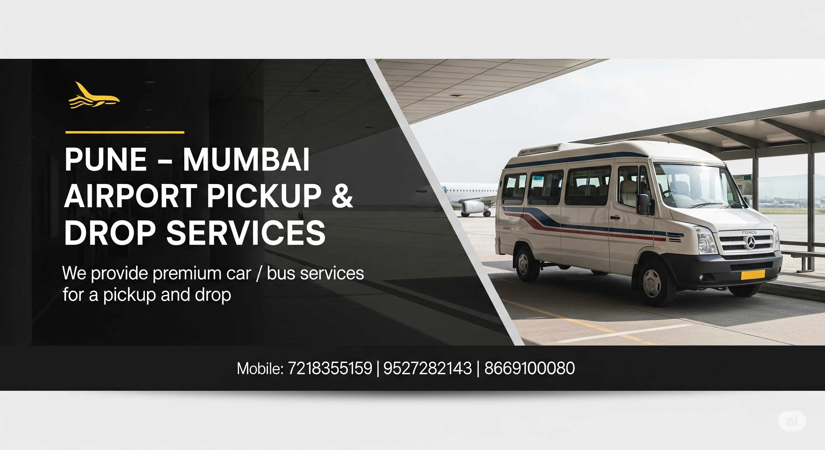 TravelsDay airport pickup and drop service by AC, non-AC bus, or tempo traveller