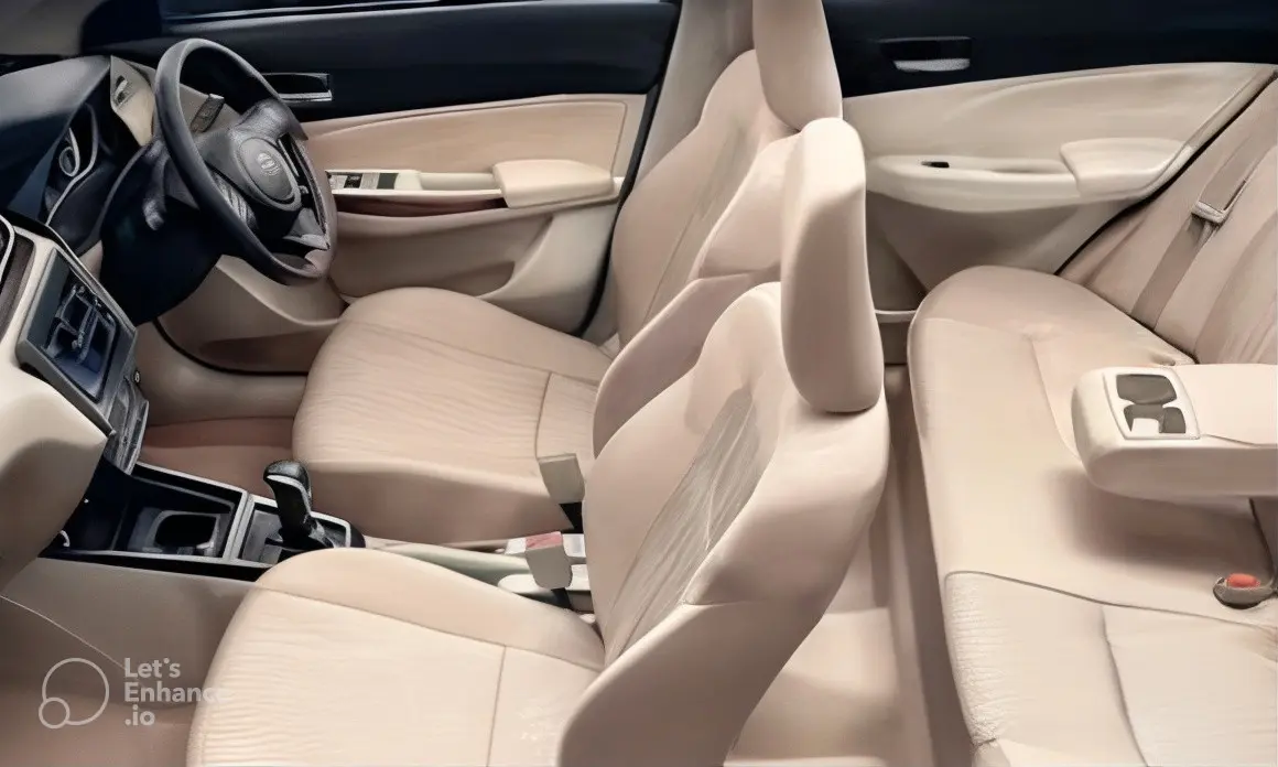 Swift Dzire interior view showing clean back seats for travel
