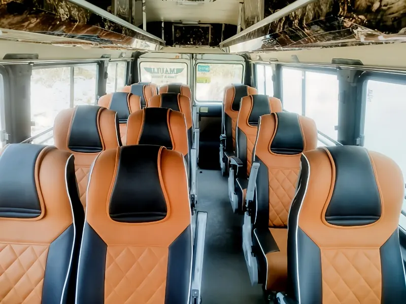 Force Tempo Traveller 17-seater AC bus exterior daytime shot
